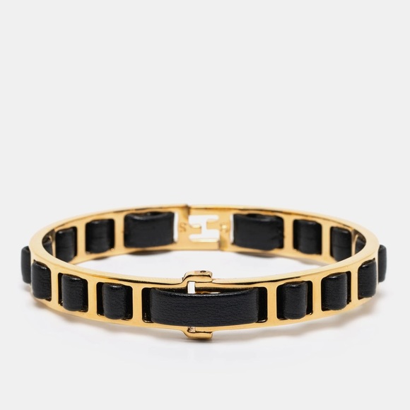 Fendi Leather Gold Tone Bracelet M - Picture 2 of 7